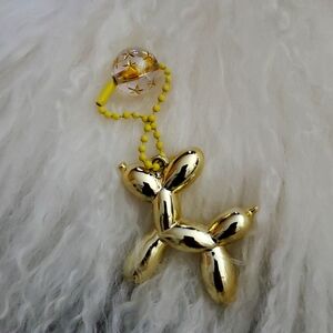 **Gifted- Gold Balloon Dog Key Chain with. Charm
